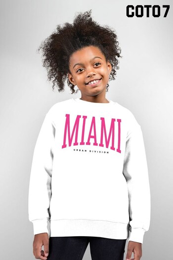 Coto7 White Miami Urban Division Kids Sweatshirt by Coto7 (Q28453) | £23