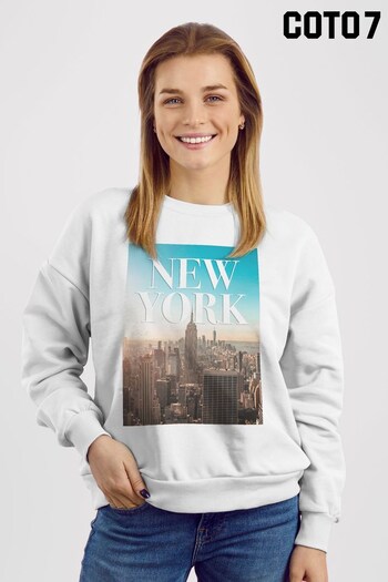 Coto7 White New York Sunny Skyline Women's Sweatshirt by Coto7 (Q28458) | £32