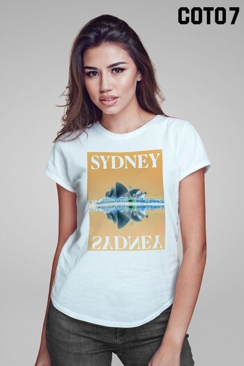 Coto7 White Sydney Ultraviolet Opera House Women's T-Shirt by Coto7 (Q28460) | £21