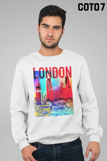 Coto7 White London City Multi Colour Men's Sweatshirt by Coto7 (Q28468) | £32
