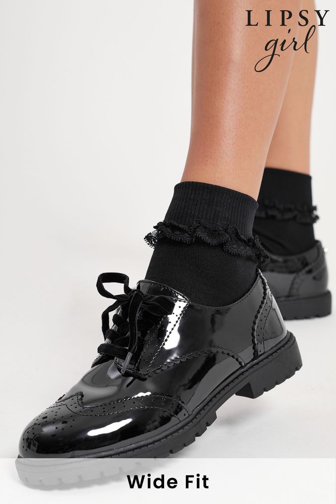 Girls Wide Fit Shoes T Bar Loafers Next Official Site