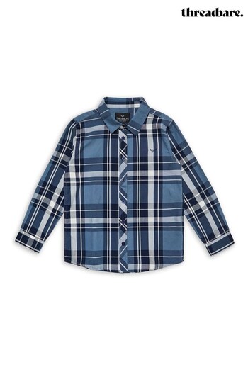 Threadboys Blue Camo Print Long Sleeve Shirt (Q28571) | £18