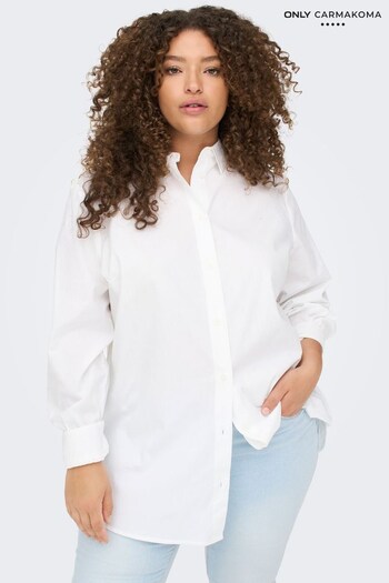 ONLY Curve White Oversized Shirt (Q28580) | £32