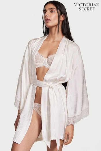 Victoria's Secret Coconut White Lace Inset Robe (Q28641) | £75
