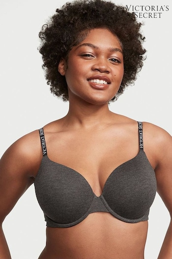 Victoria's Secret Charcoal Heather Grey Cotton Lightly Lined Full Cup T-Shirt Bra (Q28732) | £35