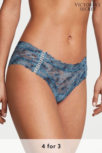 Victoria's Secret Country Blue Double Side Lace Up Lacie Cheeky Knickers (Q28740) | £9