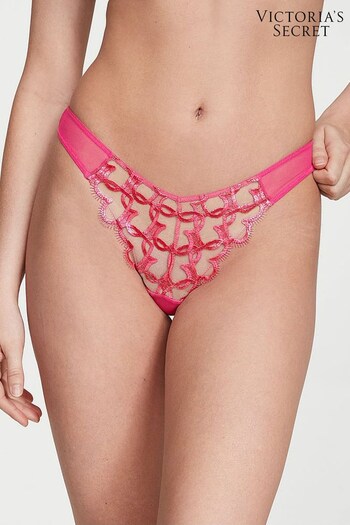 Victoria's Secret Forever Pink Brazilian Embroidered Knickers (Q28741) | £20