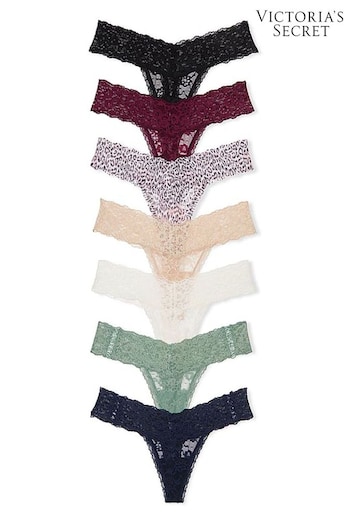 Victoria's Secret Black/Red/Pink/Nude/White/Green/Blue Thong Knickers Multipack (Q28785) | £35