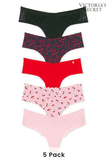 Victoria's Secret Black/Red/Pink Thong Knickers Multipack (Q28786) | £27