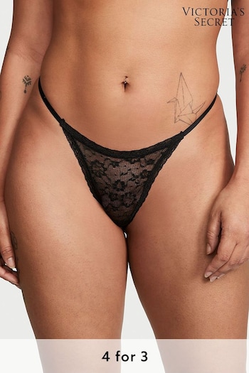 Victoria's Secret Black Lacie String Thong Knickers (Q28791) | £9