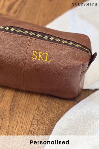 Personalised Embroidered Monogram Men's Wash Bag by Solesmith (Q28969) | £39