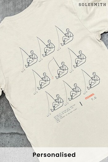 Personalised Fishing Illustrated T-Shirt by Solesmith (Q28973) | £28