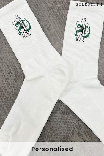 Personalised Monogram Golf Crew Socks by Solesmith (Q28979) | £16