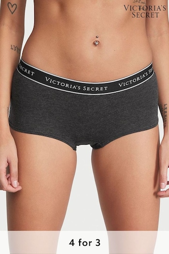 Victoria's Secret Charcoal Heather Grey Short Logo Knickers (Q29100) | £9