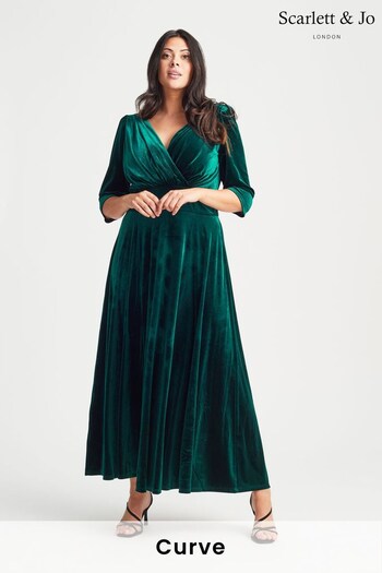 Scarlett & Jo Emerald Green Verity Velvet Maxi Dress (Q29334) | £120