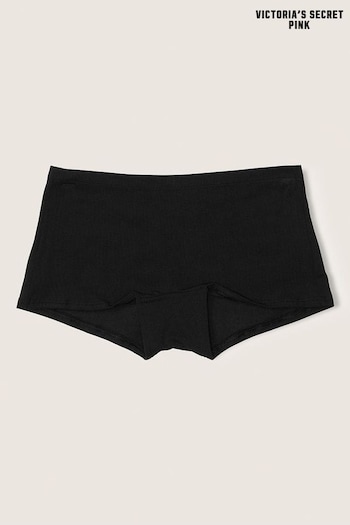 Victoria's Secret PINK Pure Black With Graphic Cotton Boyshort Knicker (Q29630) | £9