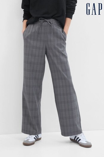 Gap Grey Mid Rise Easy Wide-Leg Twill Trousers (Q29659) | £60