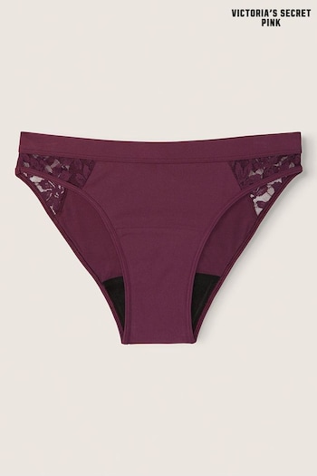 Victoria's Secret PINK Rich Maroon Lace Period Bikini Knicker (Q29672) | £18