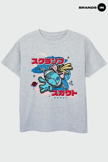 Brands In Grey Lilo & Stitch Rocket Japanese Heather Grey T-Shirt (Q29689) | £17