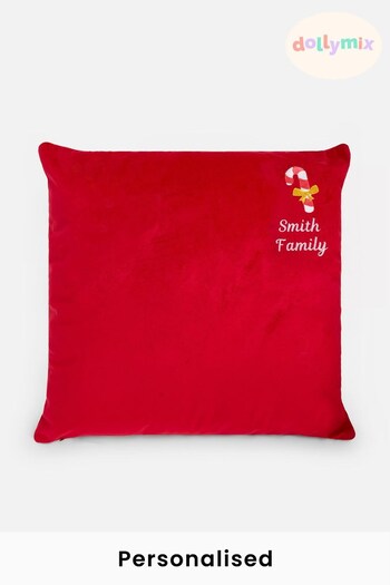 Personalised Christmas Velvet Cushion by Dollymix (Q29758) | £17