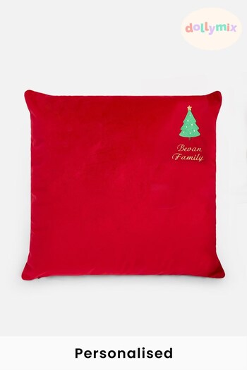 Personalised Christmas Velvet Cushion by Dollymix (Q29759) | £18