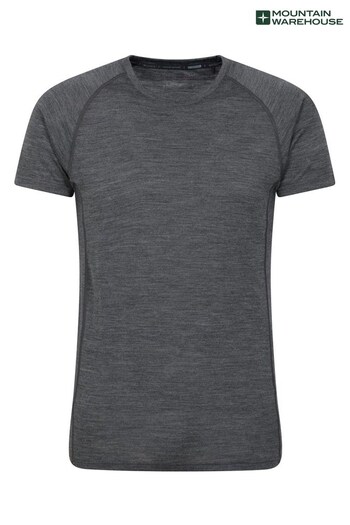 Mountain Warehouse Grey Summit Mens Merino T-Shirt (Q29794) | £40
