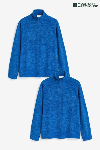 Mountain Warehouse Blue Snowdon Melange Half-Zip Fleece 2 Pack - Mens (Q29807) | £48