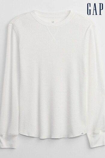 Gap White Thermal Long Sleeve T-Shirt (Q29900) | £12