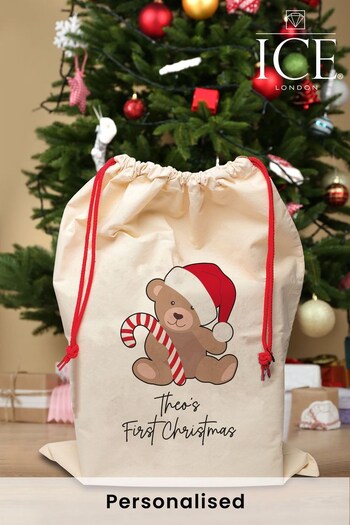 Personalised Teddy Bear Christmas Sack by Ice London (Q29930) | £12