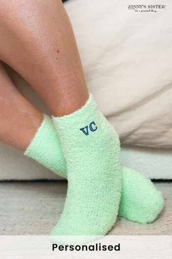 Personalised Embroidered Monogrammed Fluffy Bed Socks by Jonny's Sister (Q29967) | £17