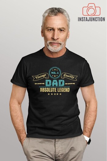 Instajunction Black Dad Absolute Legend Men's T-Shirt (Q30095) | £21