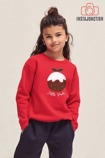 Instajunction Red Little Pud Christmas Kid's Sweatshirt (Q30097) | £23