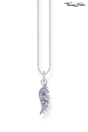 Thomas Sabo Sterling Silver and Blue Rising Phoenix Delicate Wing Necklace (Q30185) | £149