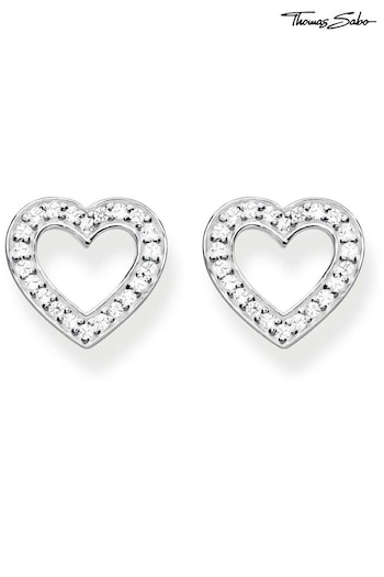 Thomas Sabo Sterling Silver Classic CZ Heart Earrings (Q30192) | £79