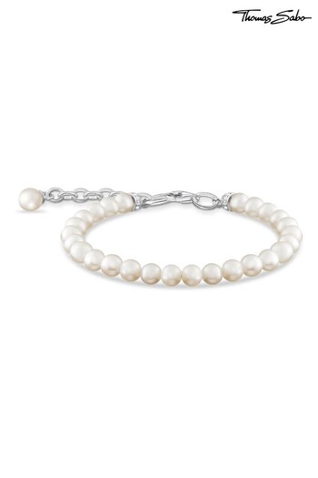 Thomas Sabo Sterling Silver Classic Freshwater Pearl Bracelet (Q30194) | £124