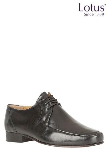 Lotus Footwear Black Rombah Wallace Leather Lace-Up Shoes (Q30197) | £75