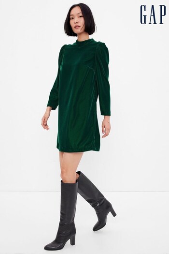 Gap Green Mock Neck Long Sleeve Mini Dress (Q30201) | £45