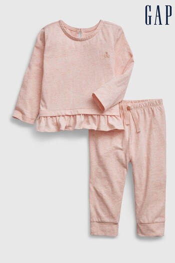 Gap Pink Outfit Set With Long-Sleeve T-Shirt and Joggers (Q30292) | £20