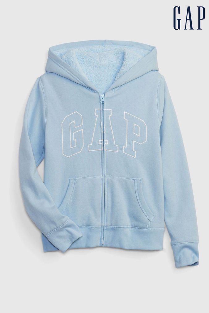 Gap Light Blue Metallic Logo Zip Up Hoodie (Q30319) | £35