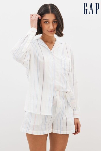 Gap White Stripe Long Sleeve Pyjama Top (Q30851) | £25