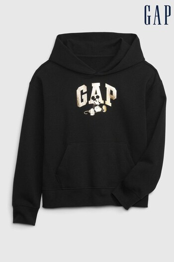 Gap Black and Gold Metallic Disney Mickey Mouse Graphic Hoodie (Q30871) | £30