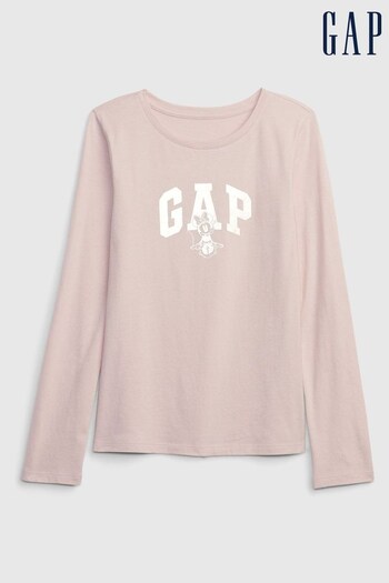 Gap Pink Disney Organic Cotton Graphic Long Sleeve T-Shirt (Q30915) | £10