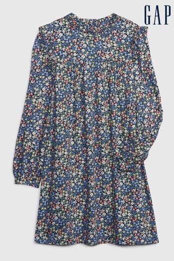 Gap Multi Long Sleeve Ruffle Round Neck Dress (Q30916) | £30