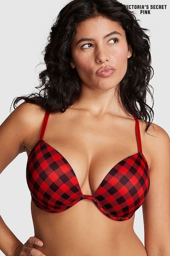 Victoria's Secret PINK Red Pepper Tartan Super Push Up Bra (Q31243) | £30