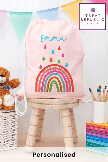 Children's Rainbow Personalised Nursery Or Pe Kit Bag  by Treat Republic (Q31394) | £24