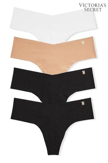 Victoria's Secret Black Nude White Thong Multipack Knickers (Q31419) | £20