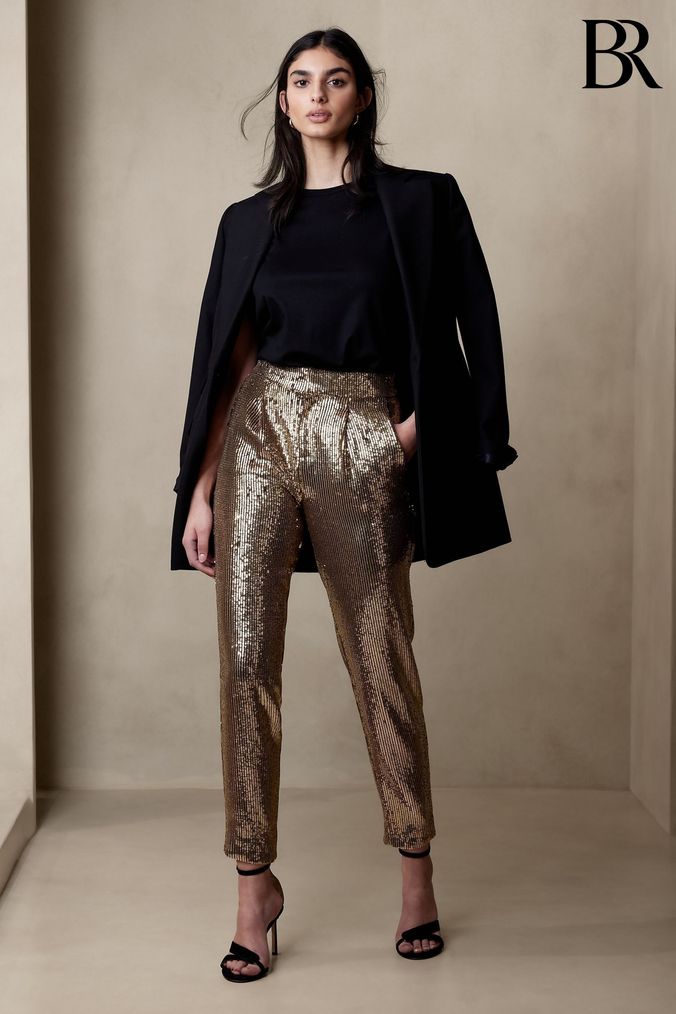 Buy HILLIER BARTLEY Highrise Snakeeffect Lamé Trousers  Gold At 80 Off   Editorialist