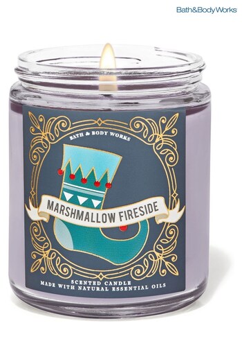Bath & Body Works Marshmallow Fireside Marshmallow Fireside Single Wick Candle 7 oz / 198 g (Q31709) | £22