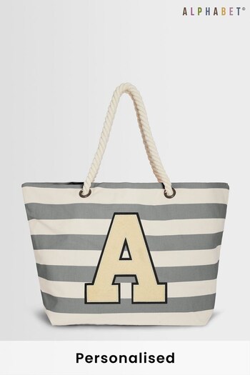 Personalised Large Letter Monogrammed Beach Bag by Alphabet (Q31747) | £23