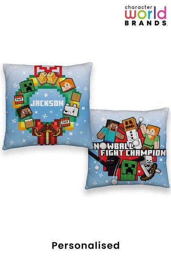 Personalised Minecraft Christmas Reversible Cushion by Character World Brands (Q31844) | £26